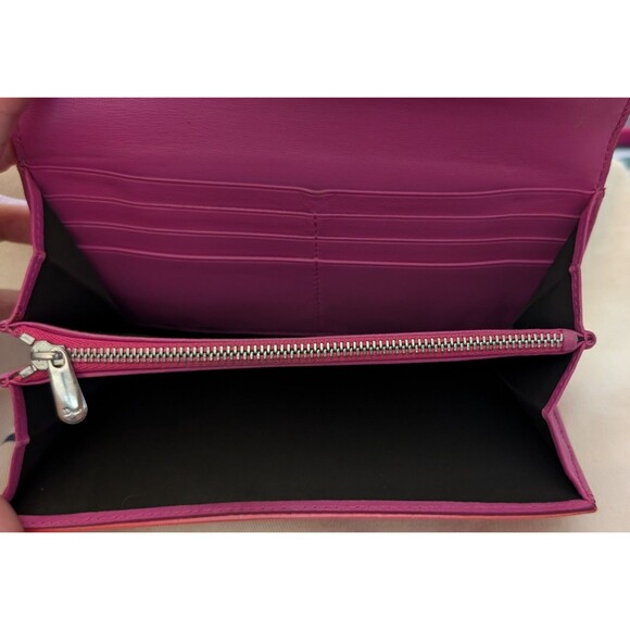 Christian Dior Ultimate Rendez-vous Patent Dior Trotter Fuchsia Wallet Two Tone - Picture 4 of 4